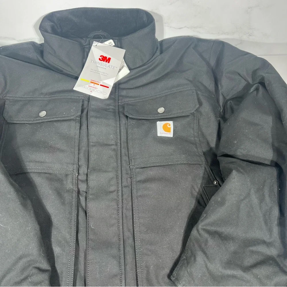 Carhartt Full Swing Relaxed Fit Quick Duck Insulated Traditional Black Coat - Picture 8 of 9